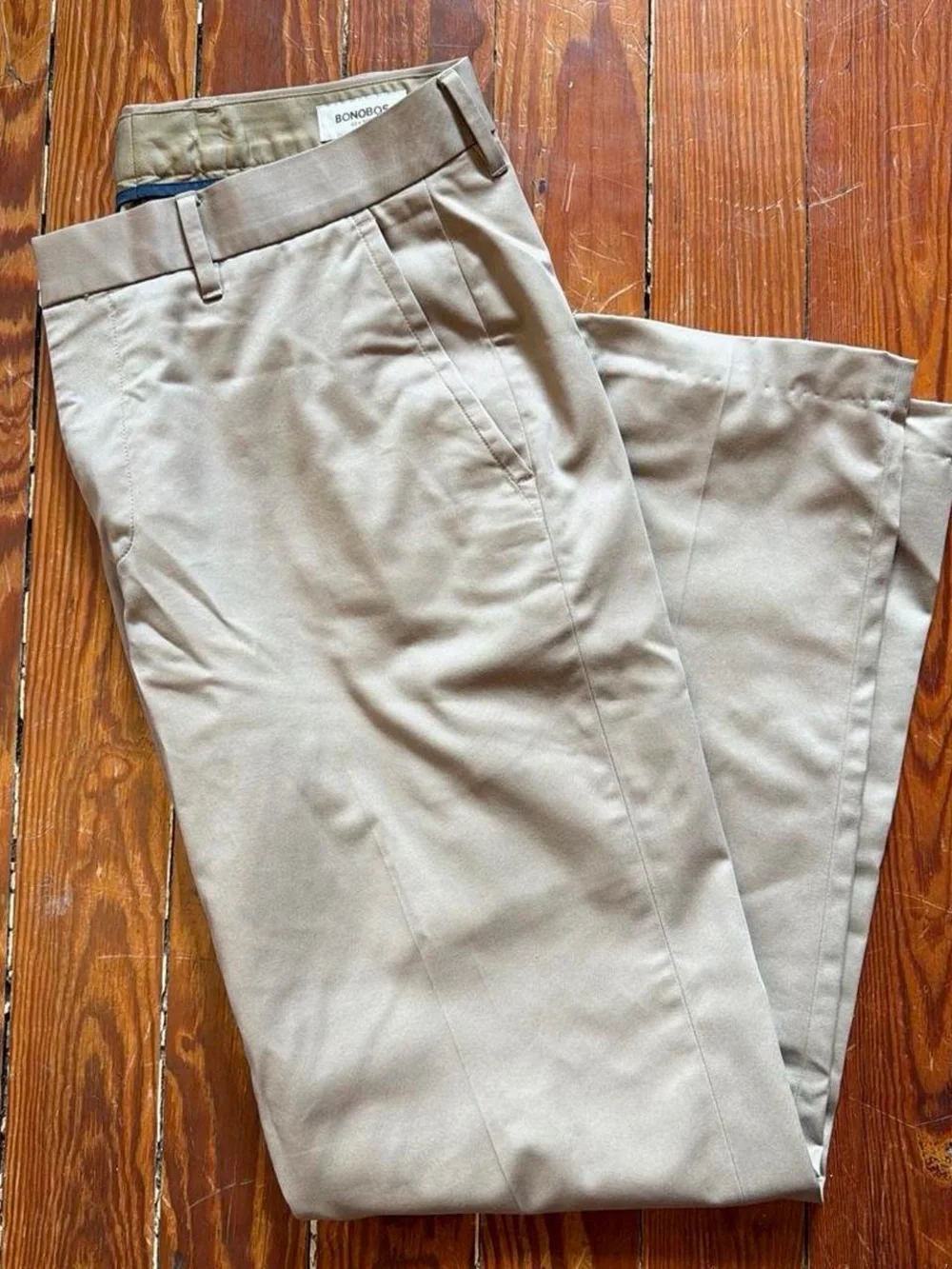 Bonobos Men's Khaki Weekday Warrior dress pants in Light Tan